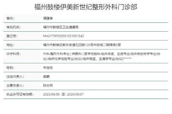 福州鼓楼伊美新世纪整形外科门诊部怎么样?