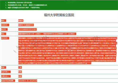 福建省 立医院眼科执业信息