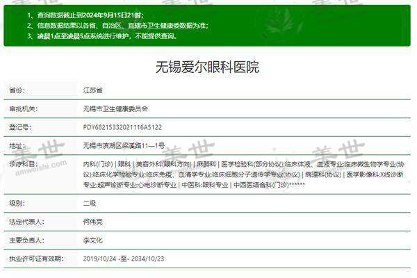 无锡爱尔眼科医院许可证