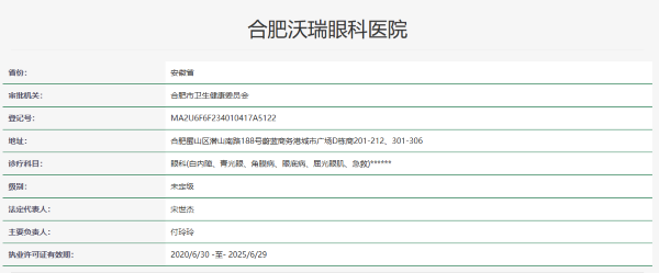 合肥沃瑞眼科医院苗兴雅主诊VisuMax近视矫正手术，蔡司先进设备保障精准安全，贴心服务就医体验佳，价格20000元起